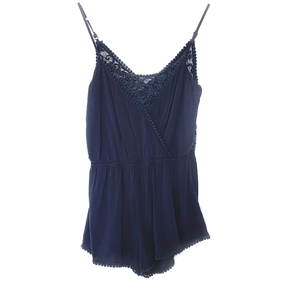 Navy Blue Spaghetti Strap Romper Sz M